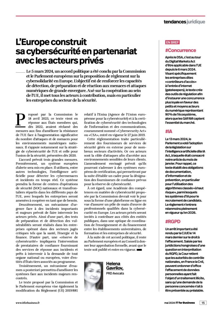 Read more about the article L’Europe construit sa cybersécurité en partenariat avec les acteurs privés