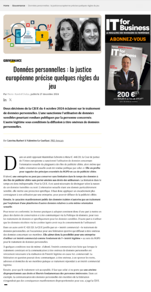 Lire la suite à propos de l’article Données personnelles : la justice européenne précise quelques règles du jeu